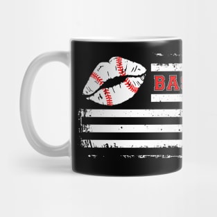 Lip Baseball American Flag Mug